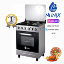 Nunix KZ-660-3G1E 60x60 3 Gas Burners 1 Hotplate Electric Gas Cooker with Oven