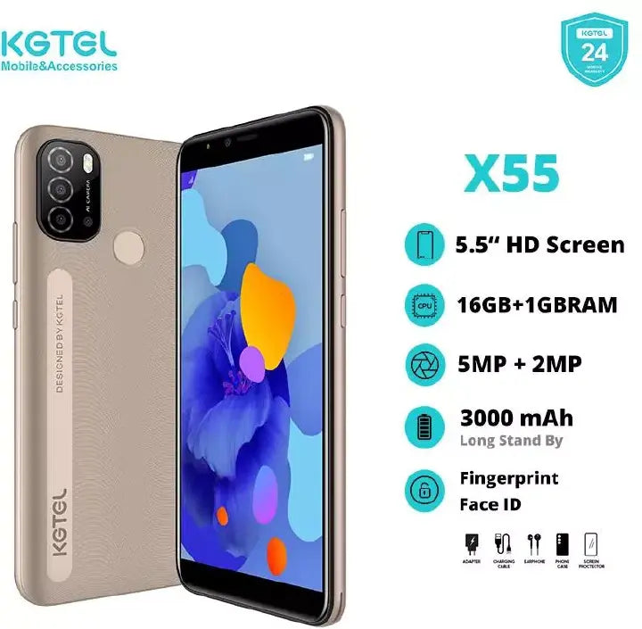 Kgtel X55  5.5"Inches Screen IPS Display 16GB ROM +1GB RAM Smartphone