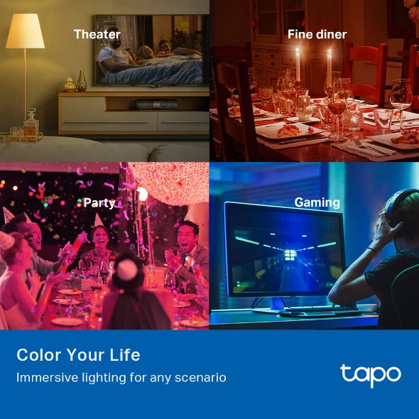  TP-Link Tapo L530E – Smart Wi-Fi Light Bulb, Multicolor (E27) – 4 PACK 