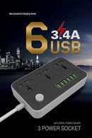 LDNIO SC3604 Power Strip With 3 Universal Socket, 6 USB Charging Ports  Power Extension
