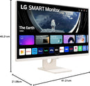 LG 32SR50F-W 31.5” FHD Smart Computer Monitor – webOS, Built-in Speakers, Wireless HDMI Connectivity