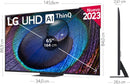 LG UR91 65 inch 4K Smart UHD TV 2023 with powerful a5 AI gen6 processor  (65UR91006LA)