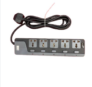 Lightwave LW EXT-756 6-Way Socket Extension Cable – Heavy-Duty Power Strip with Surge Protection