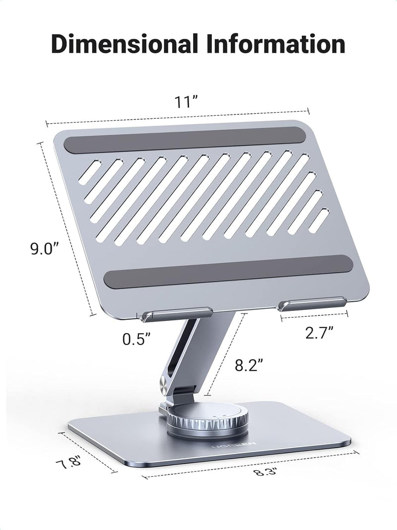 UGREEN LP399 Laptop Stand for Desk Adjustable 360 Rotating Base Compatible Stand (UG-40291)