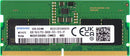 Close up of 262-pin SODIMM connector on Samsung 8GB DDR5 laptop RAM