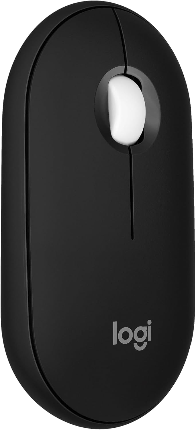 Logitech Pebble Mouse 2 M350s Slim Bluetooth Wireless Mouse, Portable, Lightweight, Customizable Button, Quiet Clicks, Easy-Switch for Windows, macOS, iPadOS, Android, Chrome OS