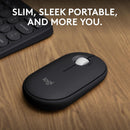 Logitech Pebble Mouse 2 M350s Slim Bluetooth Wireless Mouse, Portable, Lightweight, Customizable Button, Quiet Clicks, Easy-Switch for Windows, macOS, iPadOS, Android, Chrome OS