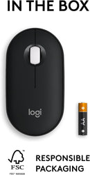 Logitech Pebble Mouse 2 M350s Slim Bluetooth Wireless Mouse, Portable, Lightweight, Customizable Button, Quiet Clicks, Easy-Switch for Windows, macOS, iPadOS, Android, Chrome OS