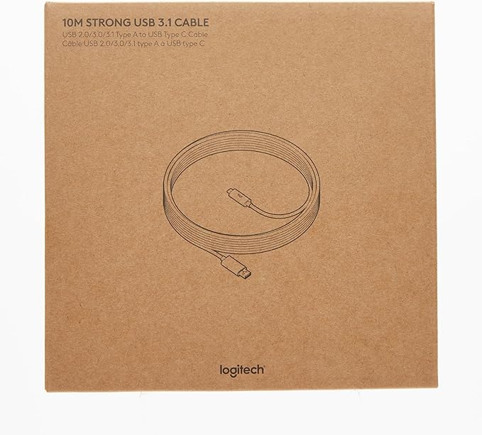 Logitech 10M strong USB cable -Tap, Rally camera, meet up-(939-001799)