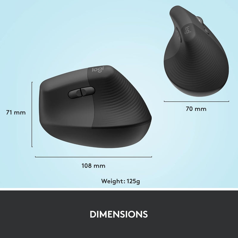 Logitech Lift Vertical Ergonomic Mouse (910-006473) 