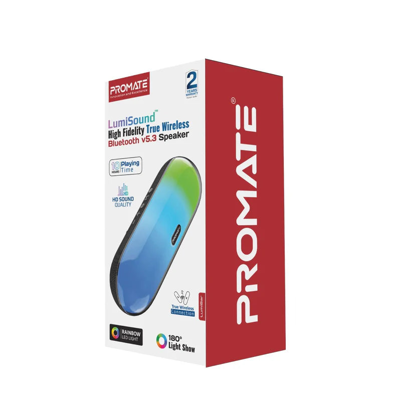 Promate LumiSound™ High Fidelity True Wireless Bluetooth v5.3 Speaker(lumibar)