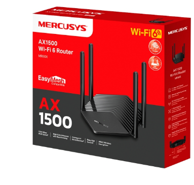 MERCUSYS MR60X AX1500 Dual-Band WiFi 6 Router – High-Speed Gigabit Wireless Internet Router for Home &amp; Office