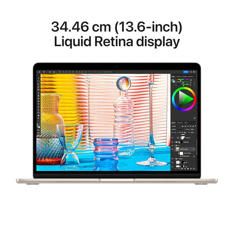 Apple MacBook Air M2 chip Laptop - 8GB RAM, 256GB SSD Storage, 13.6-inch Display, Backlit Keyboard, 1080p FaceTime HD Camera, Monterey (MLXW3HN/A)