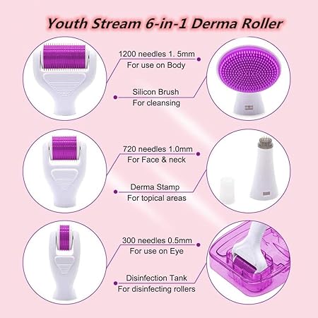 Movov 6 In 1 Derma Roller System for Face and Body 