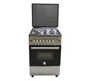 MIKA MST58U31E3SLEM Standing Cooker – 3 Gas + 1 Electric Burner, 58x58cm- Stainless Steel, Durable &amp; Energy-Efficient
