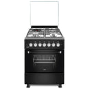 MIKA MST58UF31E4BX Standing Cooker- 3 Gas Pool Jet Burners + 1 Electric Hot Plate, Electric Oven & Grill, Auto Ignition, and Stainless Steel Finish