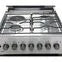MIKA MST6231E4SB 60x60cm Standing Cooker – 3 Gas Pool Jet Burners + 1 Electric Hot, 4-Function Electric Oven with Rotisserie, Mirror Black Hob &amp; Silver Body