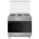 MIKA MST9041WEG6HI 90x60cm Standing Cooker – 4 Gas Pool Jet Burners with Electric Oven &amp; Grill