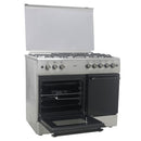 MIKA MST9041WEG6HI 90x60cm Standing Cooker – 4 Gas Pool Jet Burners with Electric Oven &amp; Grill