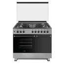 MIKA MST9042EG4SB 90x60cm Standing Cooker – 6-Burner Gas &amp; Electric Oven with Gas Cylinder Compartment