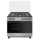 MIKA MST9042EG4SB 90x60cm Standing Cooker – 6-Burner Gas &amp; Electric Oven with Gas Cylinder Compartment