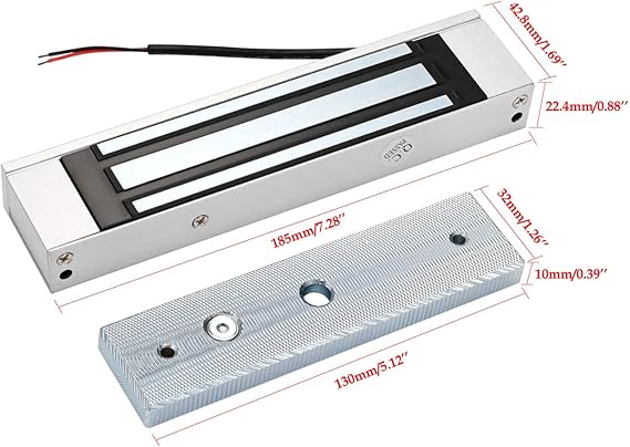 Maglock EM-180B Electromagnetic Lock, 180 kg Force, 12V, Without LED, for Indoor Use