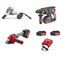 Makute P3-DC02-2B Cordless Power Tool Combo Kit – Impact Wrench, Rotary Hammer & Angle Grinder with 2 Batteries + Fast Charger, Brushless Motor, Heavy-Duty Construction Tools