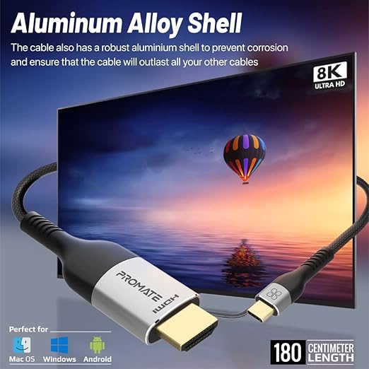 promate mediacord-8k USB-C TO HDMI cable