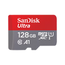 SanDisk Ultra 128GB microSDXC memory card with up to 100MB/s read speed and A1 performance class