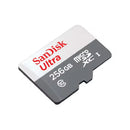 SanDisk Ultra 256GB microSDXC memory card with up to 100MB/s read speed and A1 performance class, model SDSQUAR-256G-GN6MA