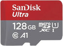 SanDisk Ultra 128GB MicroSD memory card with SD adapter for smartphone and camera expansion