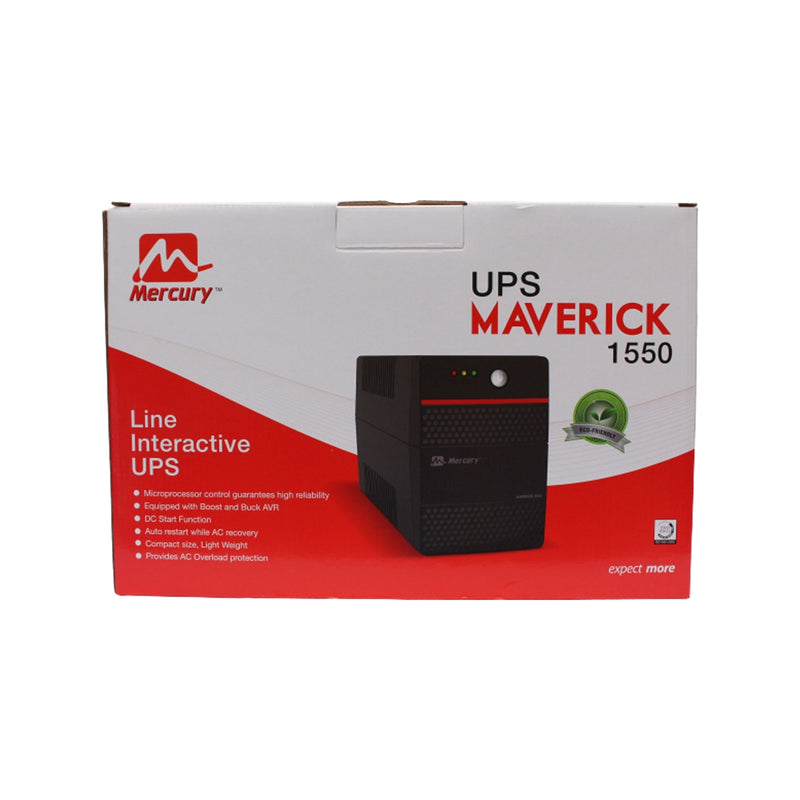Mercury Maverick 1550 UPS Offline 1550VA/930W 4X Universal Socket 2X 8.2AH Battery UK Power Cord