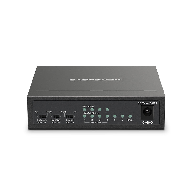 Mercusys MS106LP 6-Port 10/100Mbps Desktop Switch with 4-Port PoE+ up to 30 W