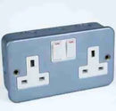 Powermax M406 13A 2-Gang Metallic Socket