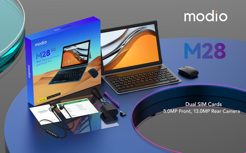 Modio M28 Tablet With free Keyboard Laptop RAM 8GB/ ROM 512GB 10inch Android 11 Dual SIM CARD SLOT 5G
