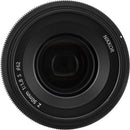 Direct front glass element view of Nikon NIKKOR Z 50mm f1.8 S lens showing 62mm filter thread