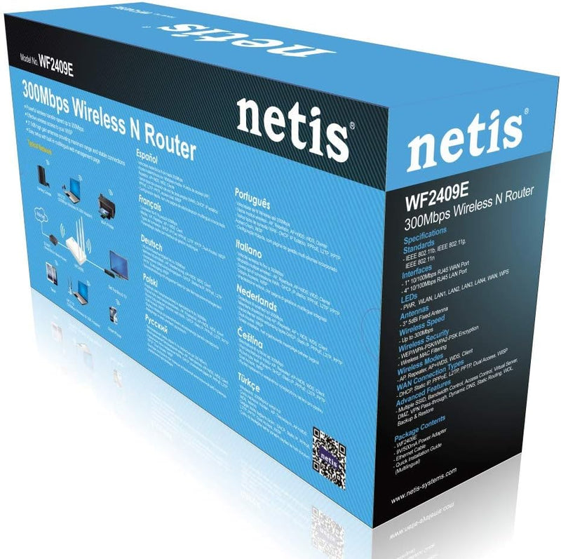 Netis WF2409E 300Mbps High-Speed Wireless N Router | Smart 3 x 5dBi High Gain Antennas with Parental Control for Computers, Smartphones, Wireless Cameras