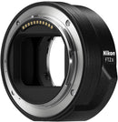 Angled front view of the Nikon Mount Adapter FTZ II showing the F-mount opening and electronic contacts, available at Digital Store in Nairobi Kenya