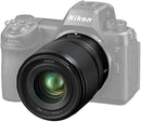 Front glass element of Nikon NIKKOR Z 35mm f1.4 lens mounted on a full-frame Nikon Z camera