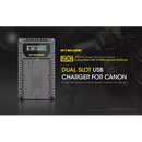 Nitecore UCN3 USB Charger for Canon LP-E6N Battery – Provides fast and reliable charging for Canon camera batteries for continuous shooting performance
