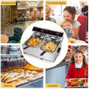 Nunix Macro DF6S 6L+6L Double Deep Fryer - Dual Basket Commercial Deep Fryer with Independent Temperature Control, Fast Heating, 12L Capacity & Durable Stainless Steel Design