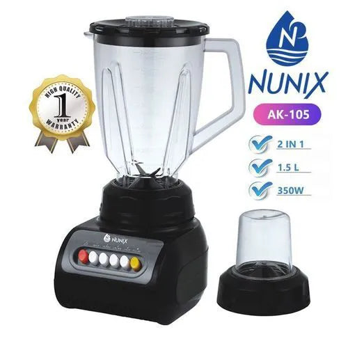 Nunix AK-105 2-In-1 Blender 1.5L With Grinding Machine