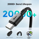 Oraimo OCD-X93 Duraline 3 1.2M 3A Type A to Micro-USB/Type-C/Lightning 3 in 1 Fas Charging Data Cable