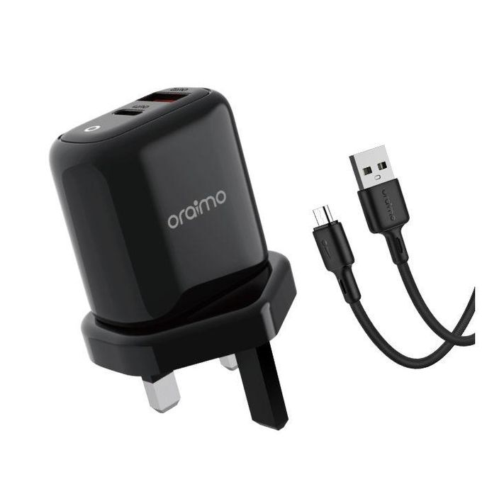 Oraimo OCW-U94D+M53 PowerCube 3 Pro 18W Fast Charging Charger Kit with Micro USB Cable