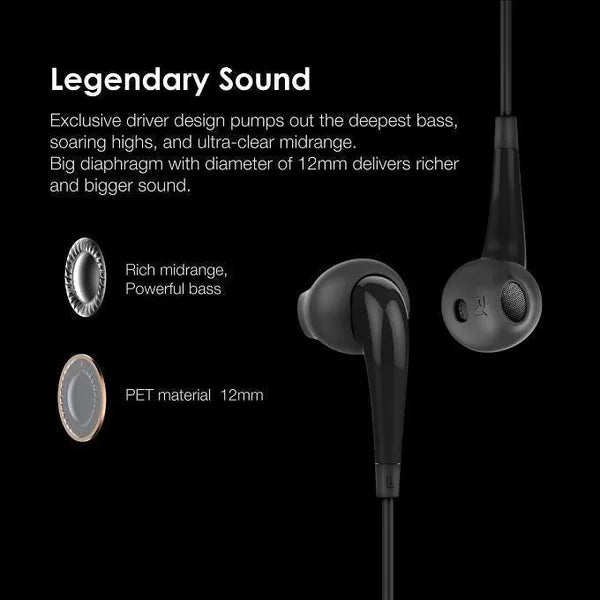 Oraimo OEP-E21P Earphones Halo 3 Half In-Ear Wired Headphones