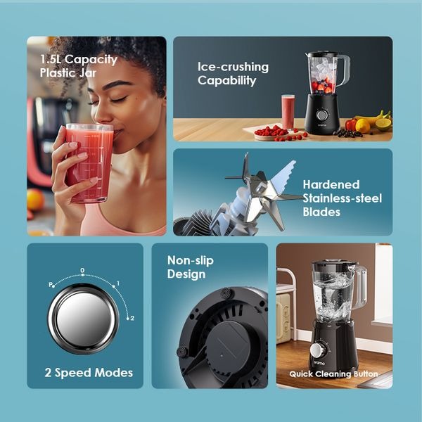 Oraimo OH-B2N 2 Speeds Sleek Smart Blender 1.5L