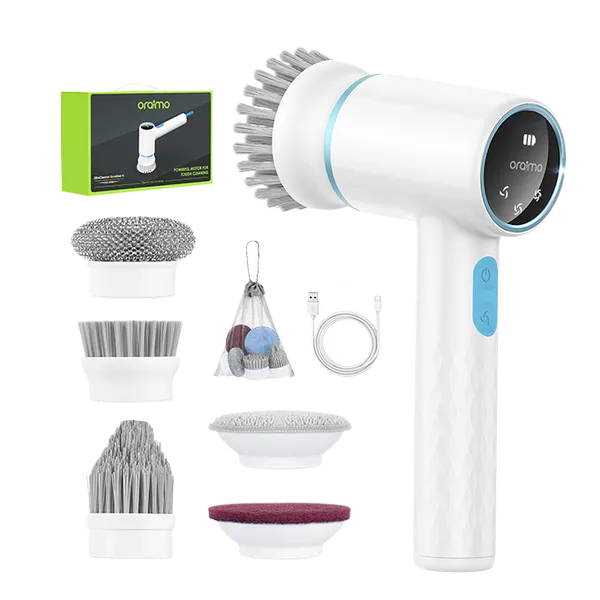 Oraimo OSS-204A Ultra Cleaner Scrubber Cordless 1.5H Runtime Electric Spin Brush with 5 Replacement Heads