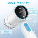 Oraimo OSS-204A Ultra Cleaner Scrubber Cordless 1.5H Runtime Electric Spin Brush with 5 Replacement Heads