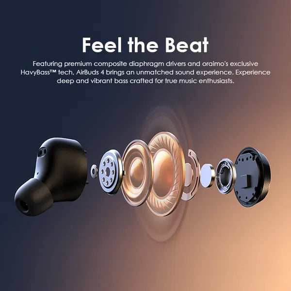 Oraimo OTW-340 AirBuds 4 ENC True Wireless Bluetooth Earbuds