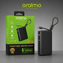 Oraimo PowerNova L21 OPB-7203C 30W 20000mAh fast charging power bank- Provides reliable high-capacity backup power with fast charging support to keep your devices powered throughout the day